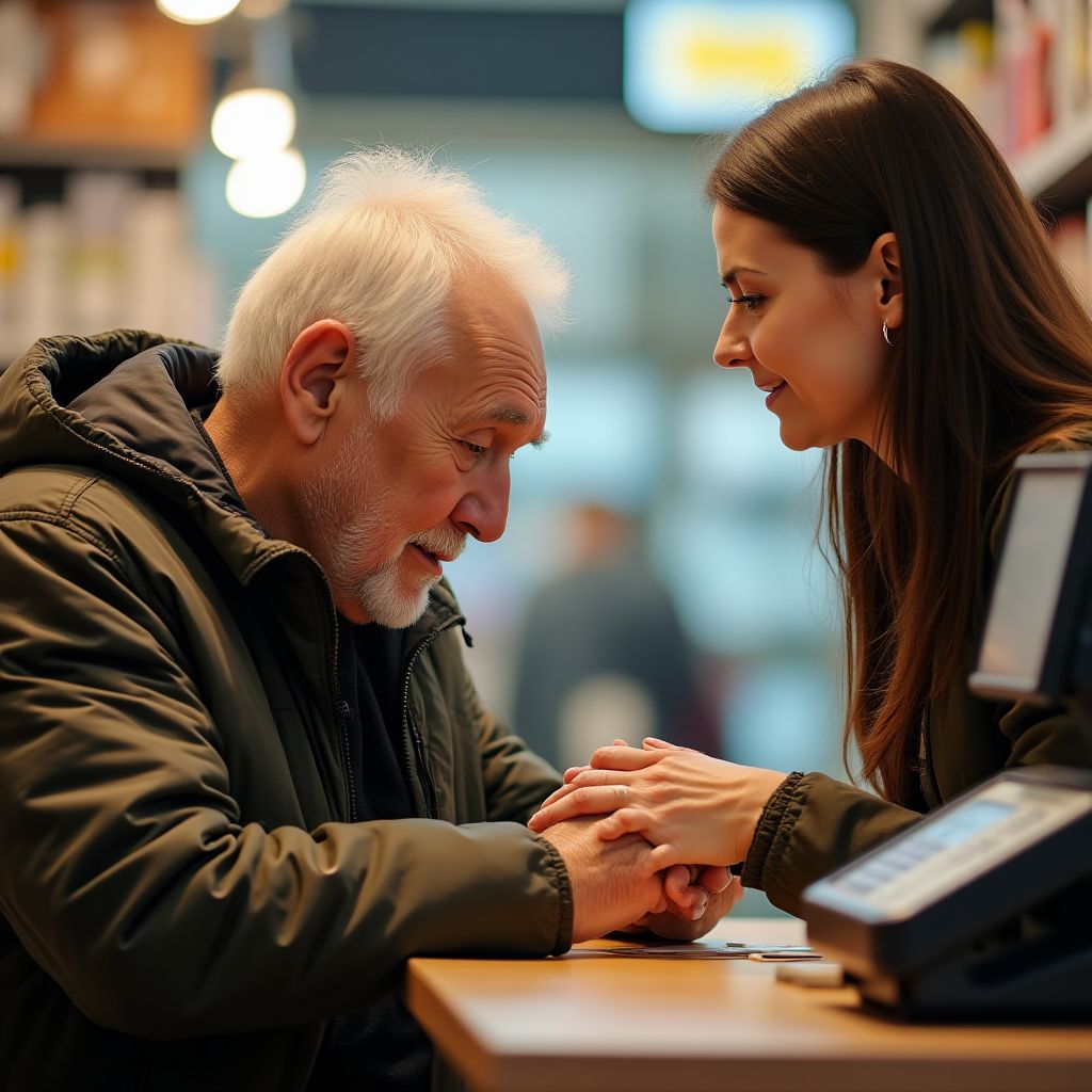 Пенсионер на коленях перед кассиром рассказал шокирующую правду…