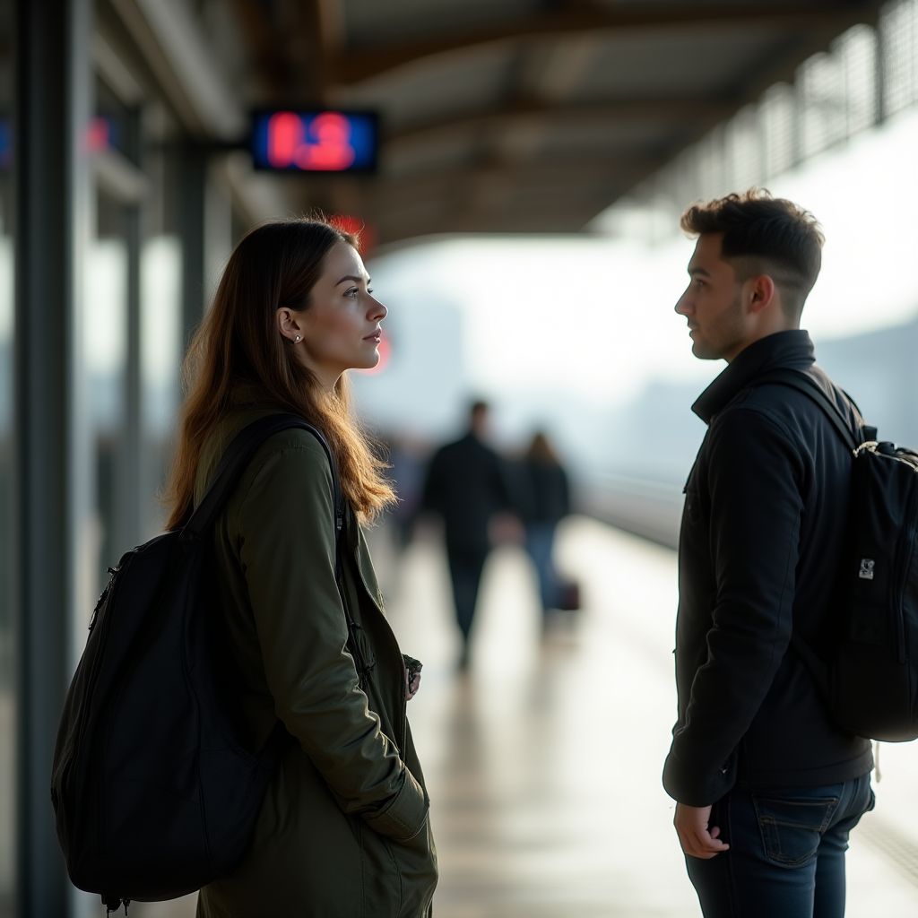 На вокзале она стояла в тишине с чемоданом, а шрам на её шее потряс парня до глубины души…